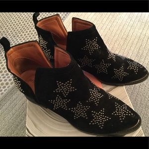 Jeffrey Campbell silver star and suede ankle boots